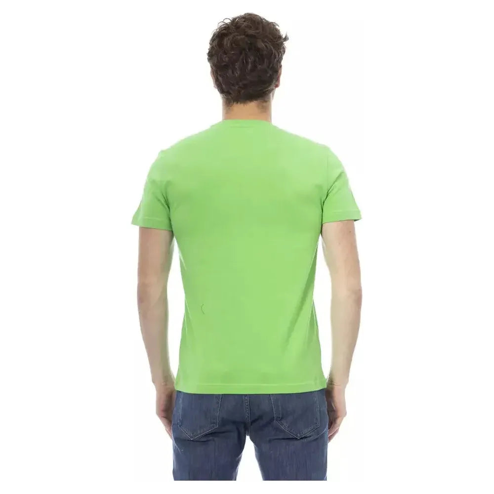 Baldinini Trend Green Cotton Men T-Shirt Baldinini Trend Dark Sea Green