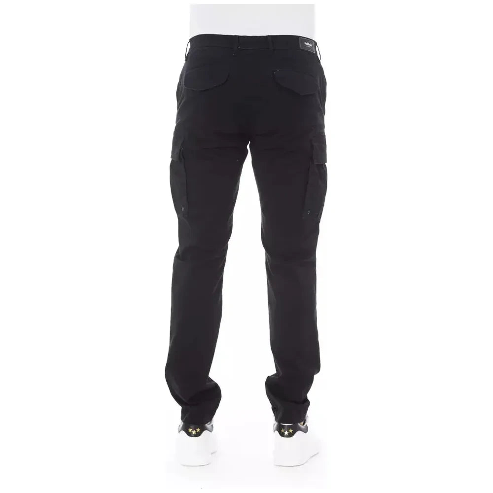 Baldinini Trend Sleek Black Cargo Trousers - Stretch Cotton Blend BA-23126-W32-FBB-184