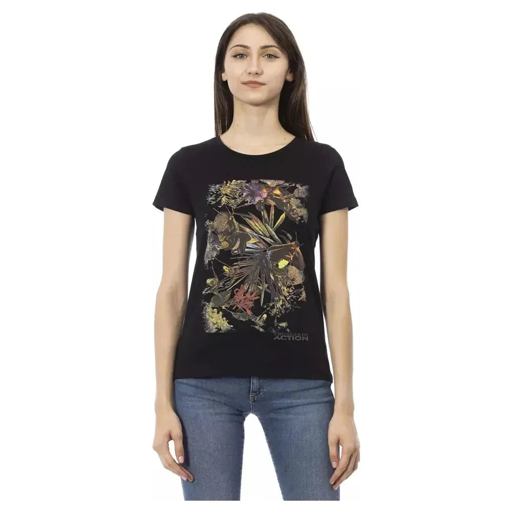 Trussardi Action Black Cotton Women T-Shirt TR-23036-S