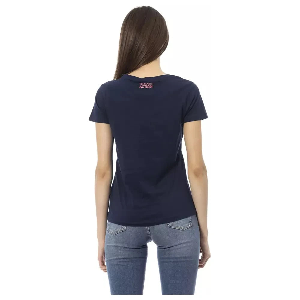 Trussardi Action Chic Blue Short Sleeve Round Neck Tee TRAC-23027-M-FBB-123