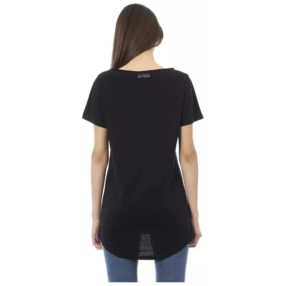 Trussardi Action Black Cotton Women T-Shirt TR-23014-M