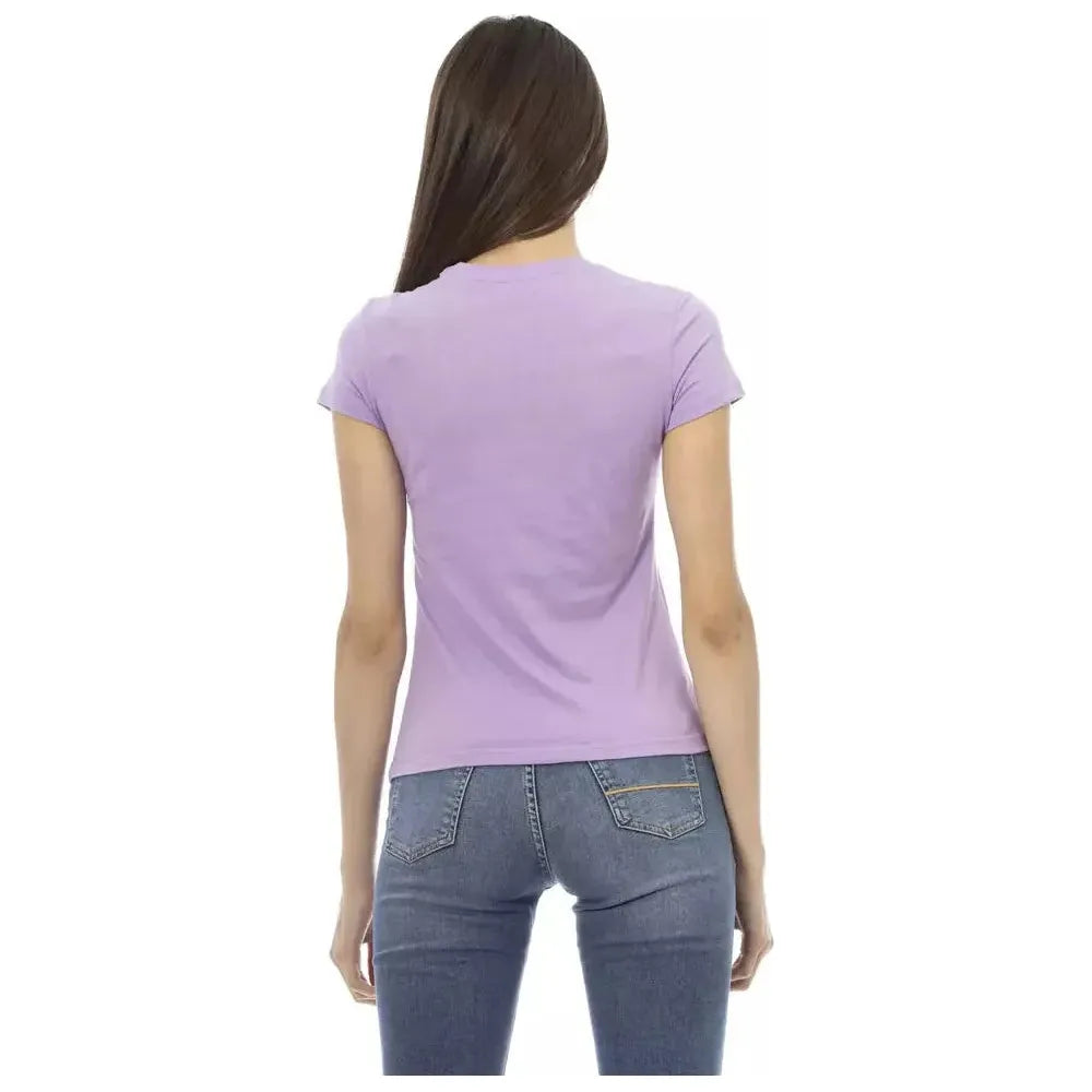 Trussardi Action Purple Cotton Women T-Shirt TR-23009-L