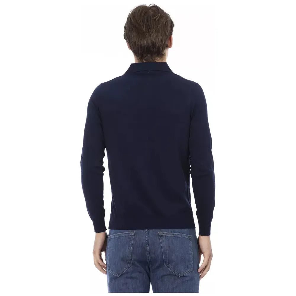 Baldinini Trend Blue Cotton Men Shirt Baldinini Trend Dark Slate Gray