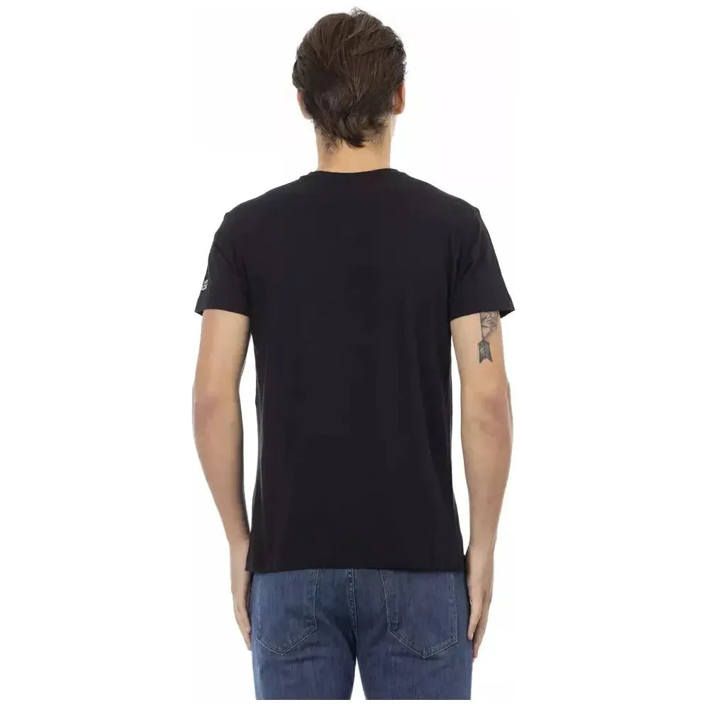 Trussardi Action Black Cotton Men T-Shirt Trussardi Action Dark Slate Gray