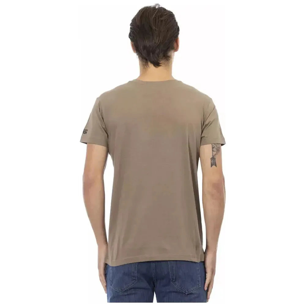 Trussardi Action Brown Cotton Men T-Shirt Trussardi Action Rosy Brown