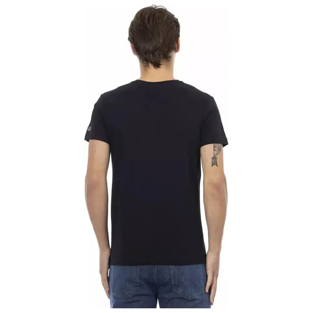 Trussardi Action Black Cotton Men T-Shirt Trussardi Action Dark Slate Gray