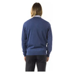 Uominitaliani Blue Merino Wool Men Sweater UO-7826-S