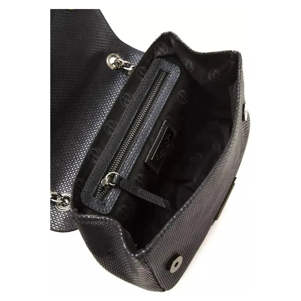 Pompei Donatella Blue Leather Women Crossbody Bag Crossbody Bag Pompei Donatella Dark Slate Gray
