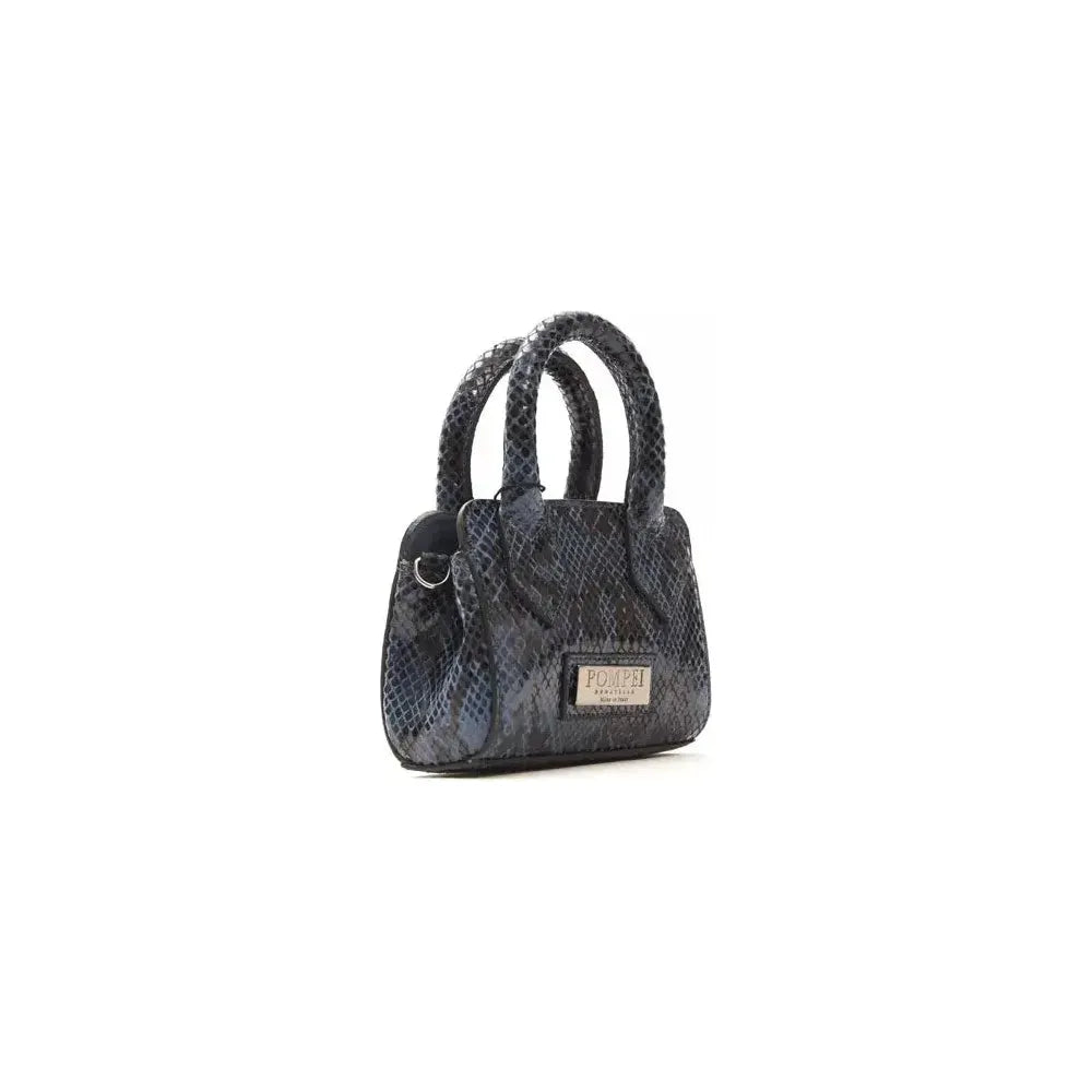 Pompei Donatella Blue Leather Women Mini Handbag Handbags, Wallets & Cases Pompei Donatella Dark Slate Gray