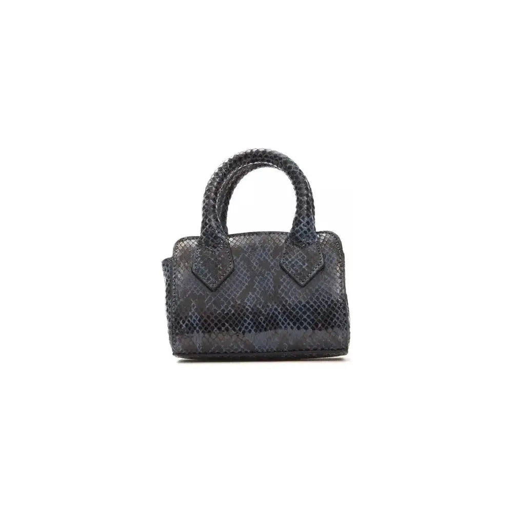 Pompei Donatella Blue Leather Women Mini Handbag Handbags, Wallets & Cases Pompei Donatella Dark Slate Gray