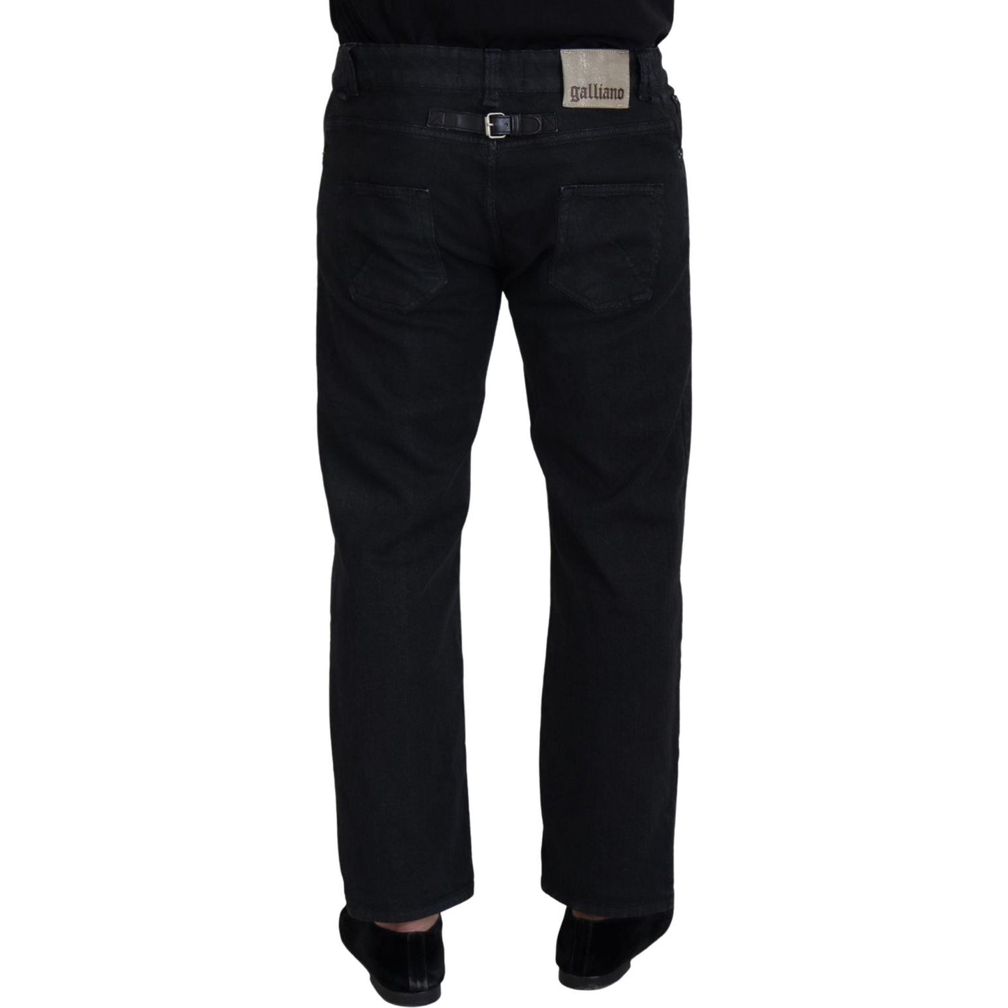 John Galliano Black Cotton Back Buckle Casual Denim Jeans PAN72965-44