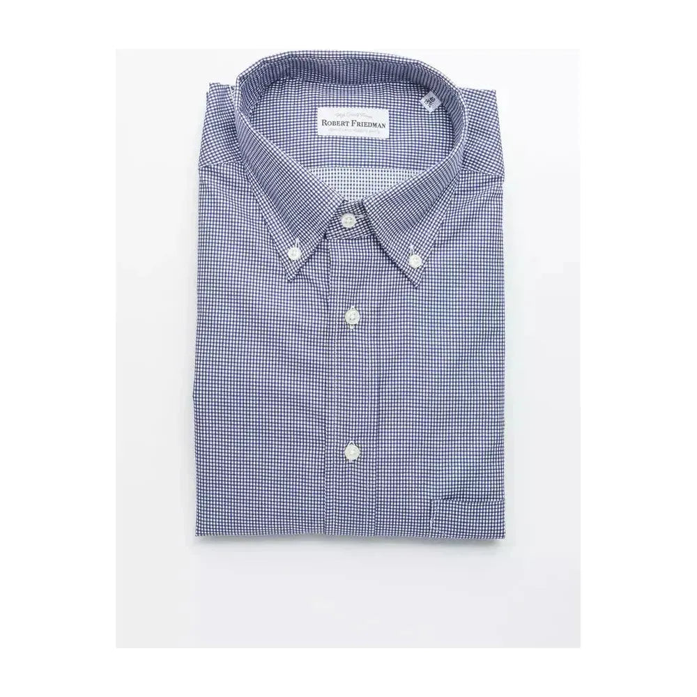 Robert Friedman Blue Cotton Men Shirt RO-20463-M