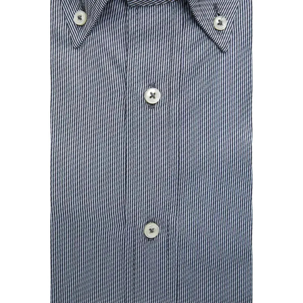 Robert Friedman Blue Cotton Men's Shirt RO-20462-M