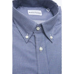 Robert Friedman Blue Cotton Men Shirt RO-20463-M