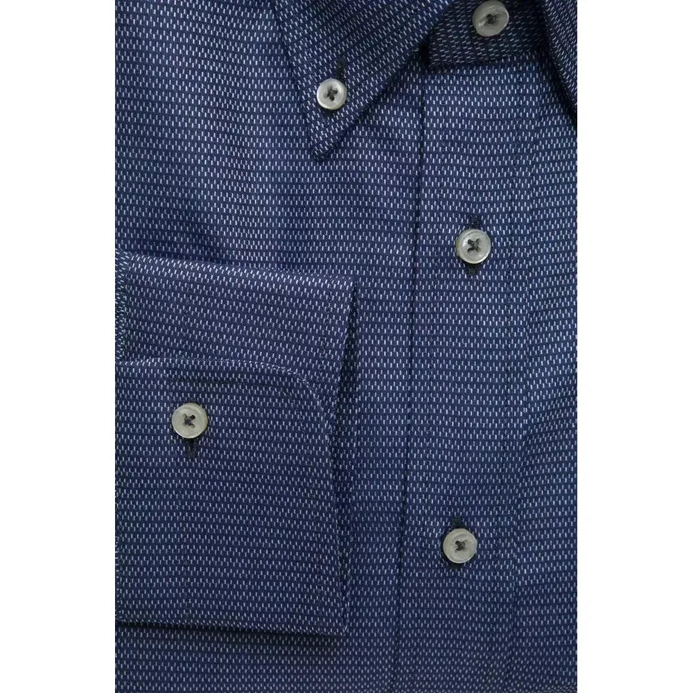 Robert Friedman Blue Cotton Men Shirt RO-20455-M