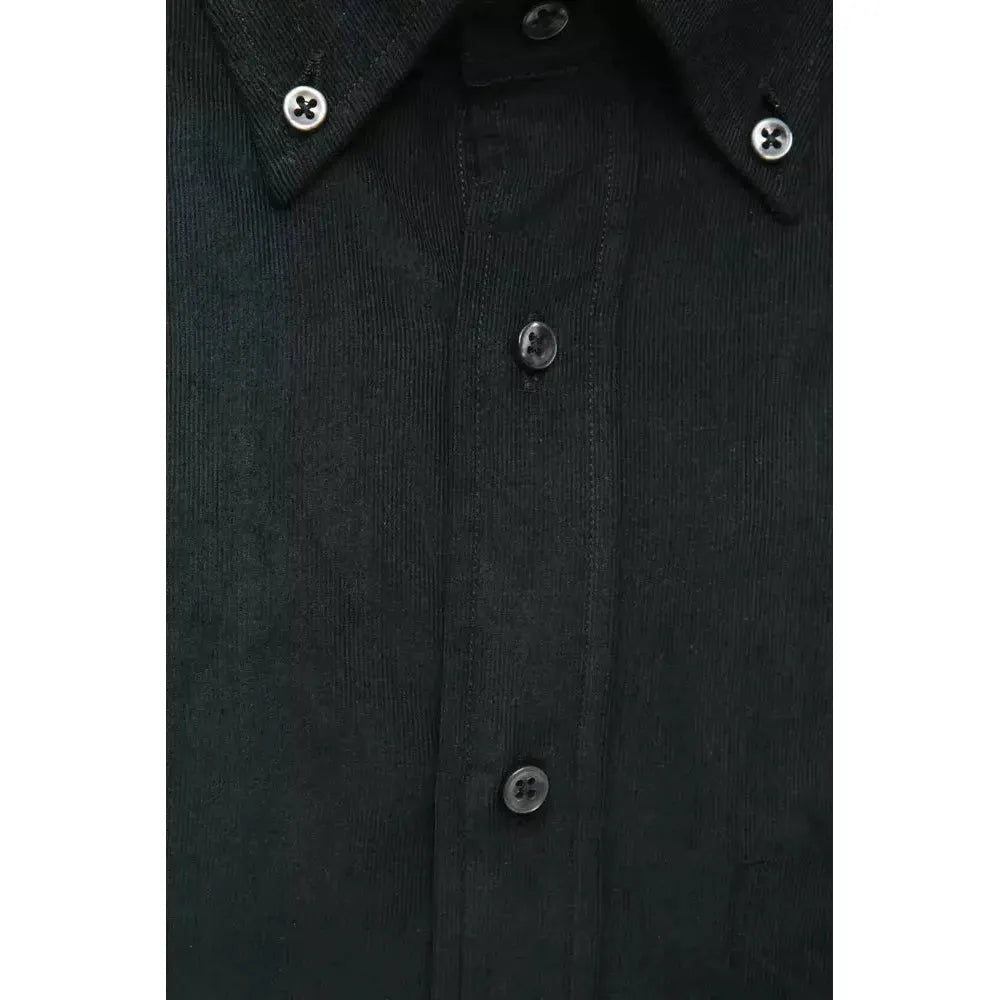 Robert Friedman Black Cotton Men Shirt Robert Friedman Black