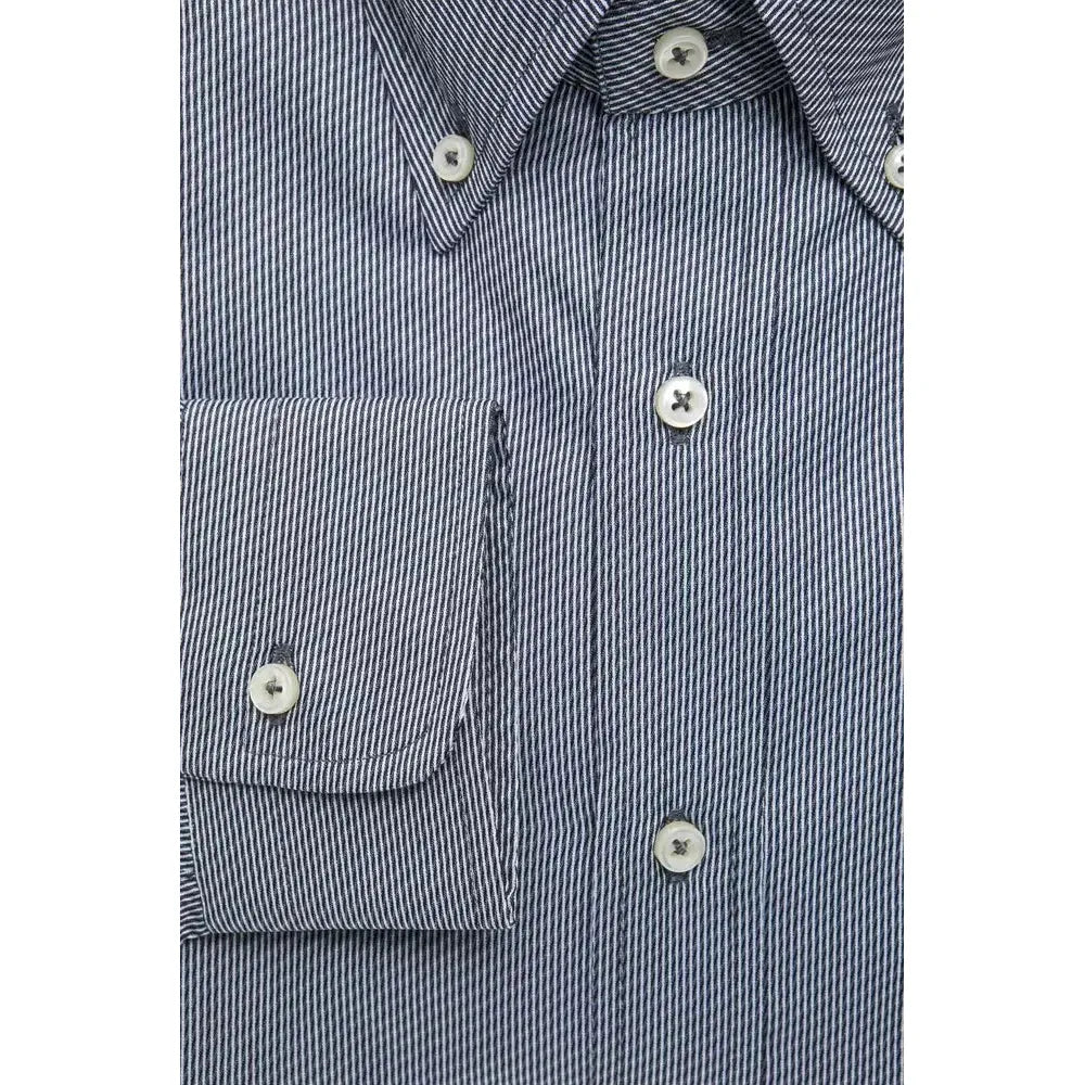 Robert Friedman Blue Cotton Men's Shirt RO-20462-M