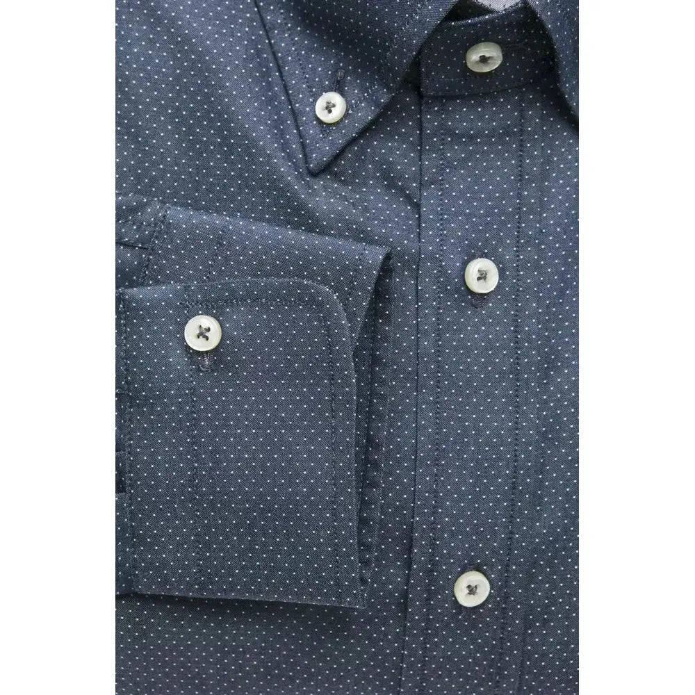Robert Friedman Blue Cotton Men Shirt RO-20460-M