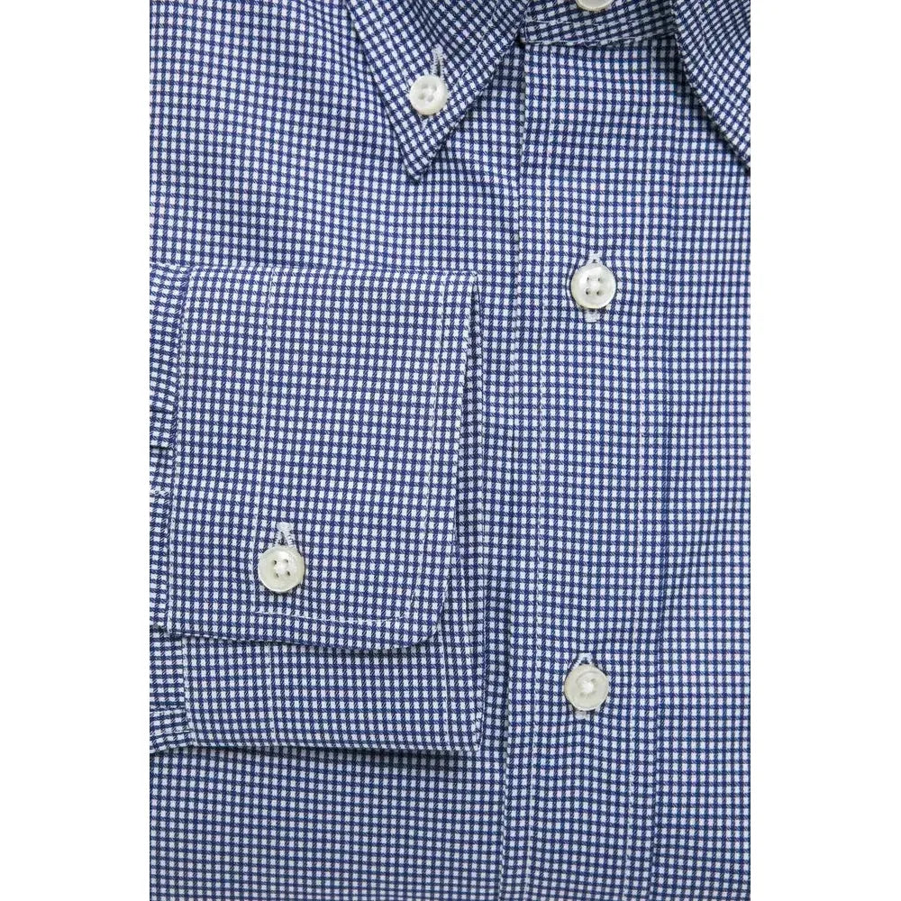 Robert Friedman Blue Cotton Men Shirt RO-20463-M