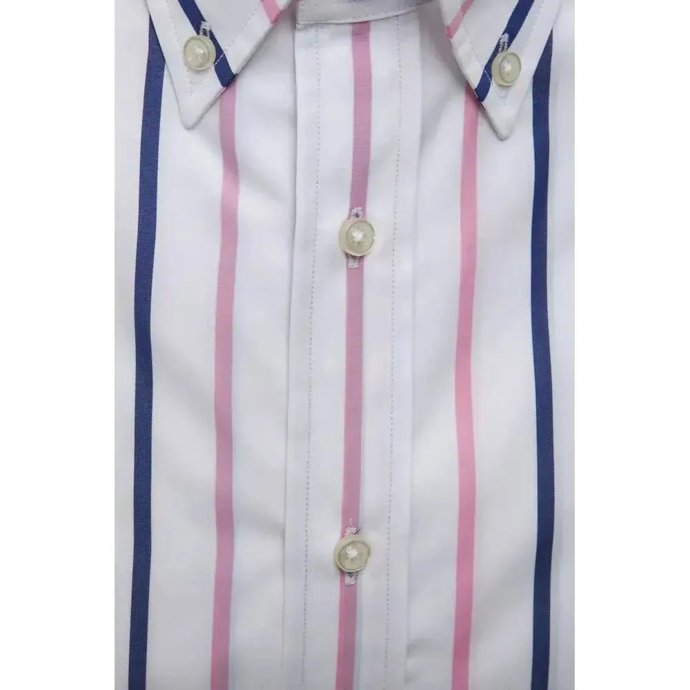 Robert Friedman White Cotton Men Shirt Robert Friedman Gray