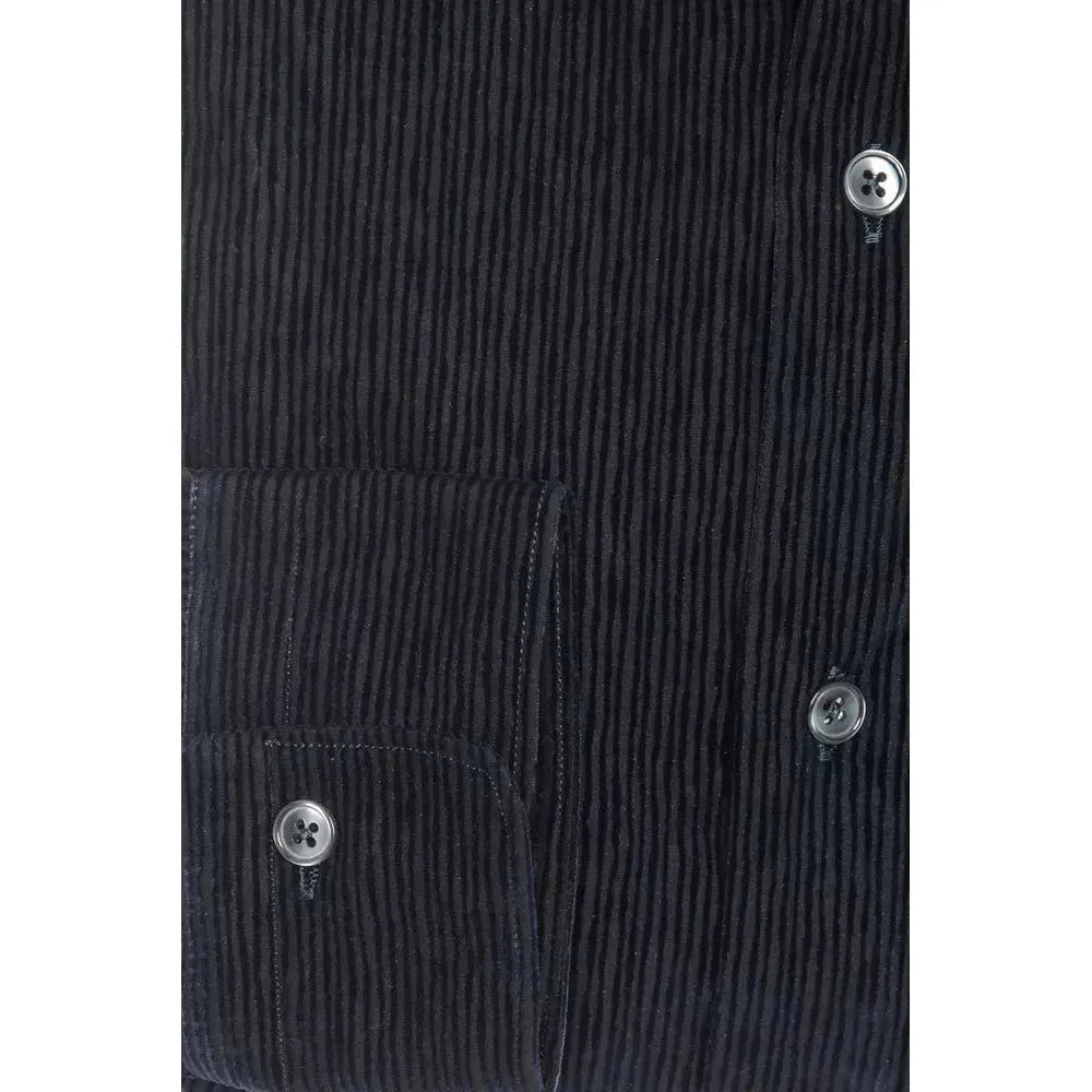 Robert Friedman Black Cotton Men Shirt Robert Friedman Dark Slate Gray