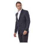 Verri Elegant Blue Wool Single-Breasted Blazer VE-18298-IT50-L-FBB-143