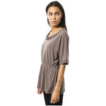 BYBLOS Gray Polyester Women T-Shirt BYBLOS Dim Gray