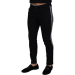 Dolce & Gabbana Black Cotton DG Crown Men Denim Jeans PAN72972-48