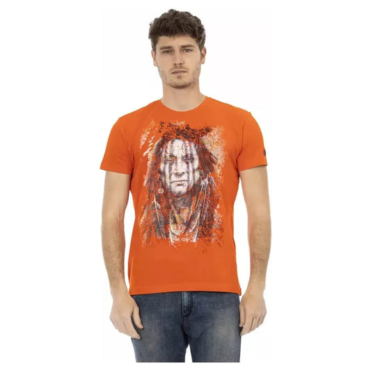 Trussardi Action Orange Cotton Men T-Shirt