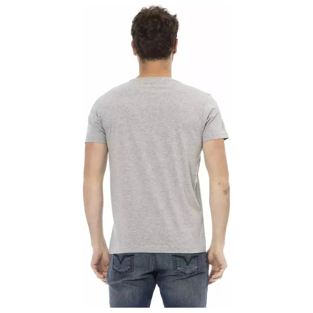 Trussardi Action Gray Cotton Men T-Shirt Trussardi Action Gray