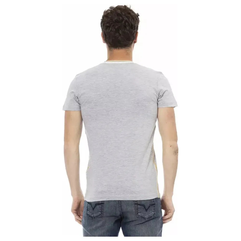 Trussardi Action Gray Cotton Men's T-Shirt Trussardi Action Gray