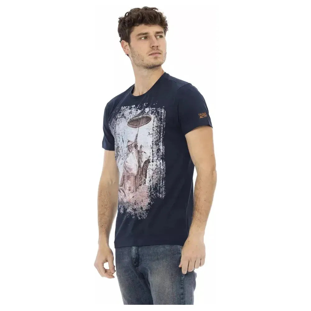 Trussardi Action Blue Cotton Men T-Shirt Trussardi Action Tan