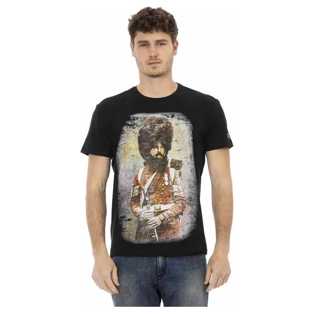 Trussardi Action Black Cotton Men T-Shirt Trussardi Action Dark Slate Gray