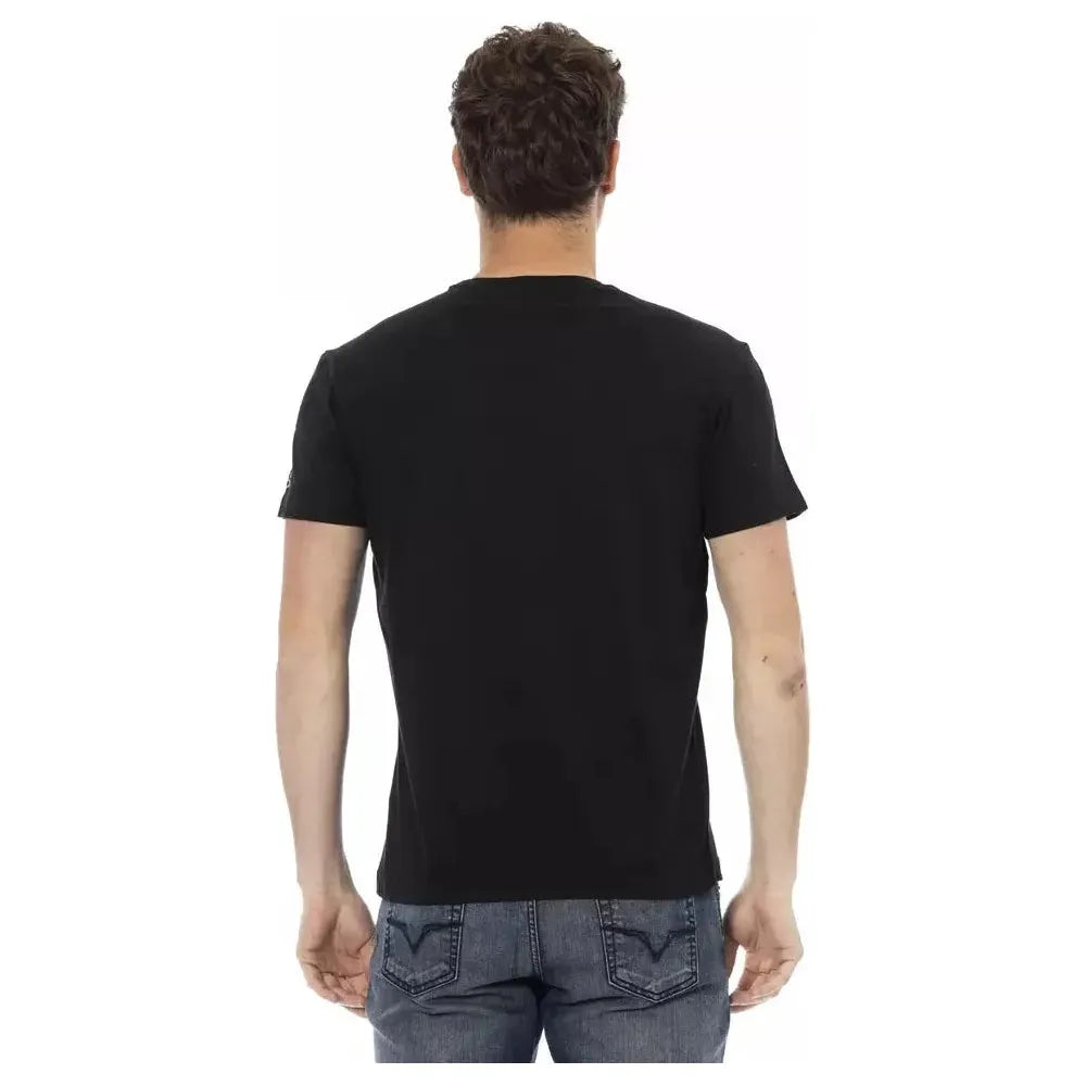 Trussardi Action Black Cotton Men T-Shirt Trussardi Action Tan