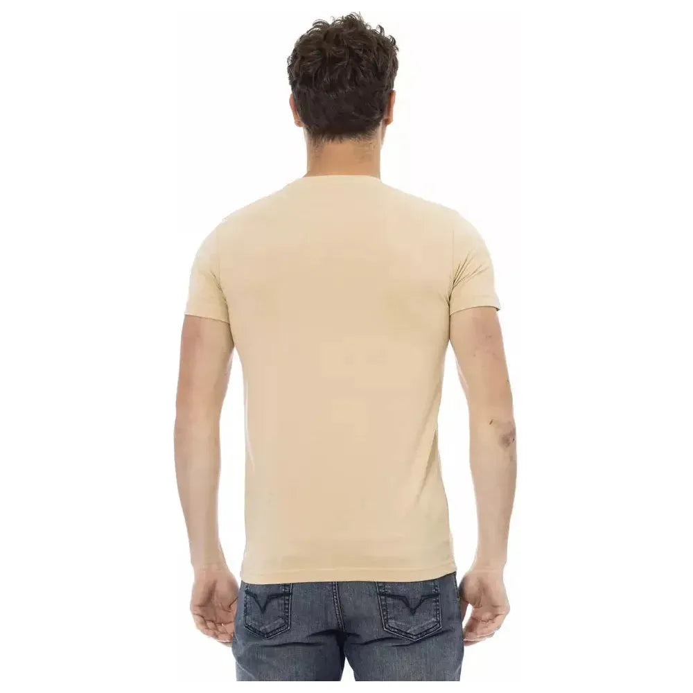 Trussardi Action Beige Cotton Men T-Shirt