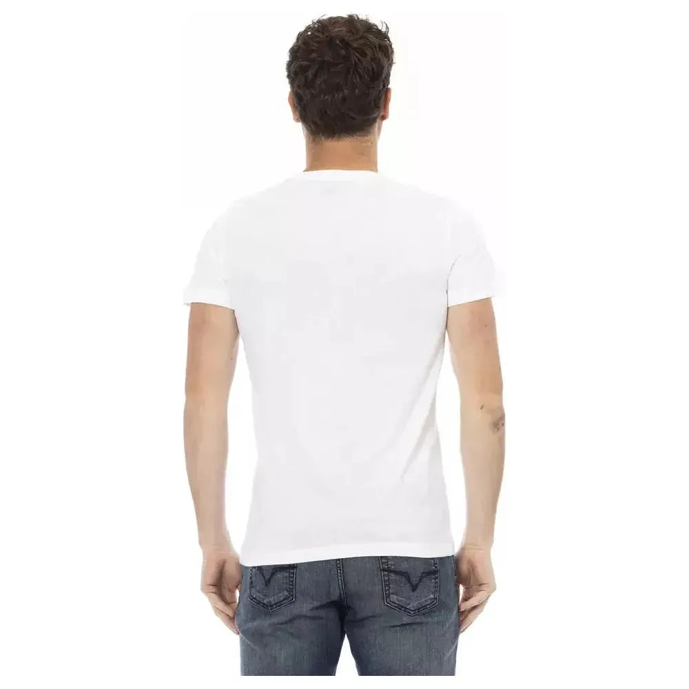 Trussardi Action White Cotton Men T-Shirt Trussardi Action Dark Slate Gray