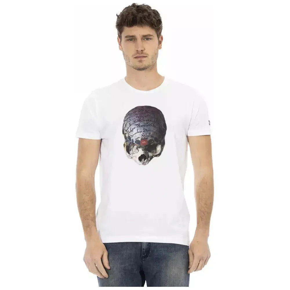 Trussardi Action White Cotton Men T-Shirt Trussardi Action Dark Slate Gray