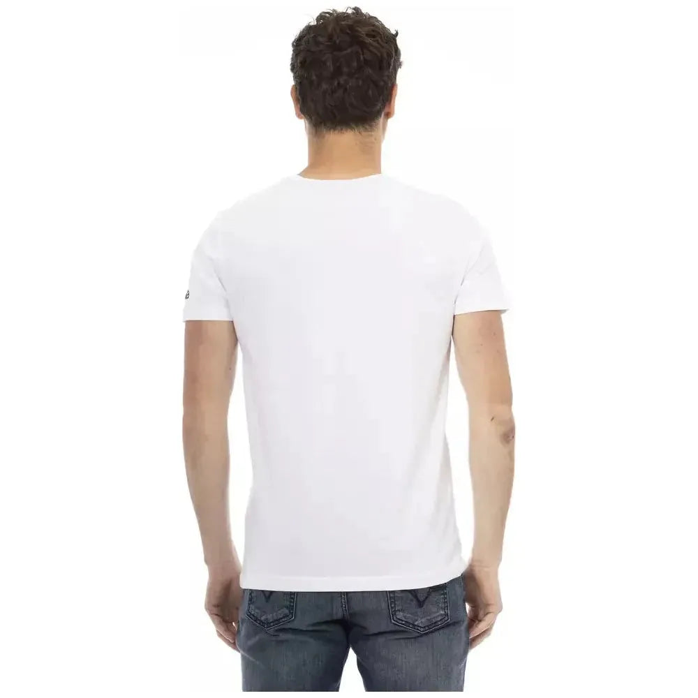 Trussardi Action White Cotton Men T-Shirt Trussardi Action Dark Slate Gray