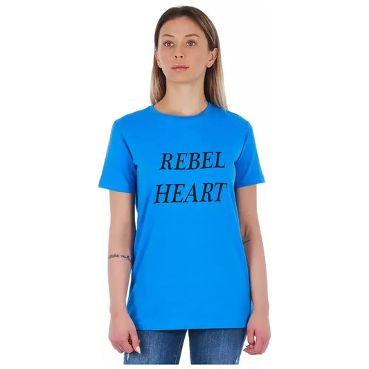 Frankie Morello Light Blue Cotton Women Top