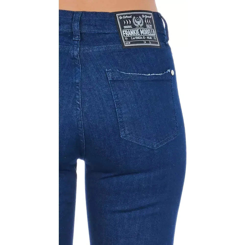 Frankie Morello Blue Cotton Women's Skinny Jean Frankie Morello Dark Slate Gray