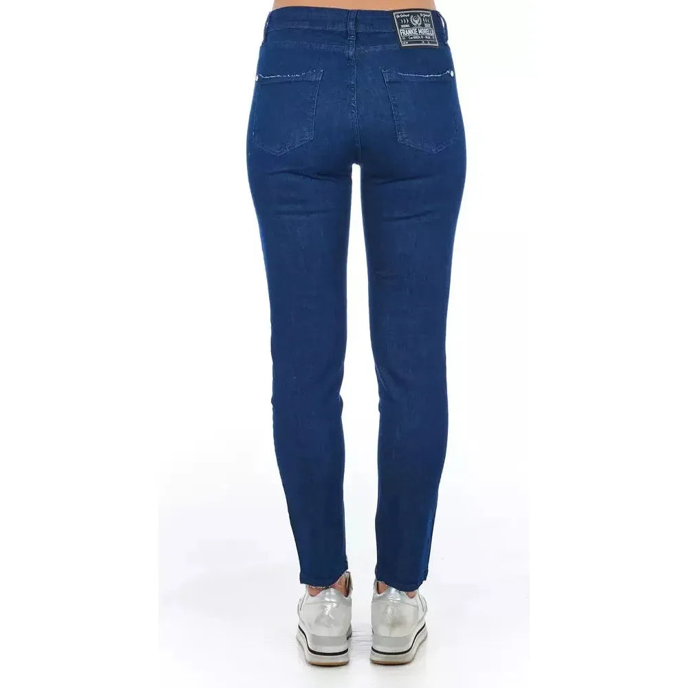 Frankie Morello Blue Cotton Women's Skinny Jean Frankie Morello Dark Slate Gray