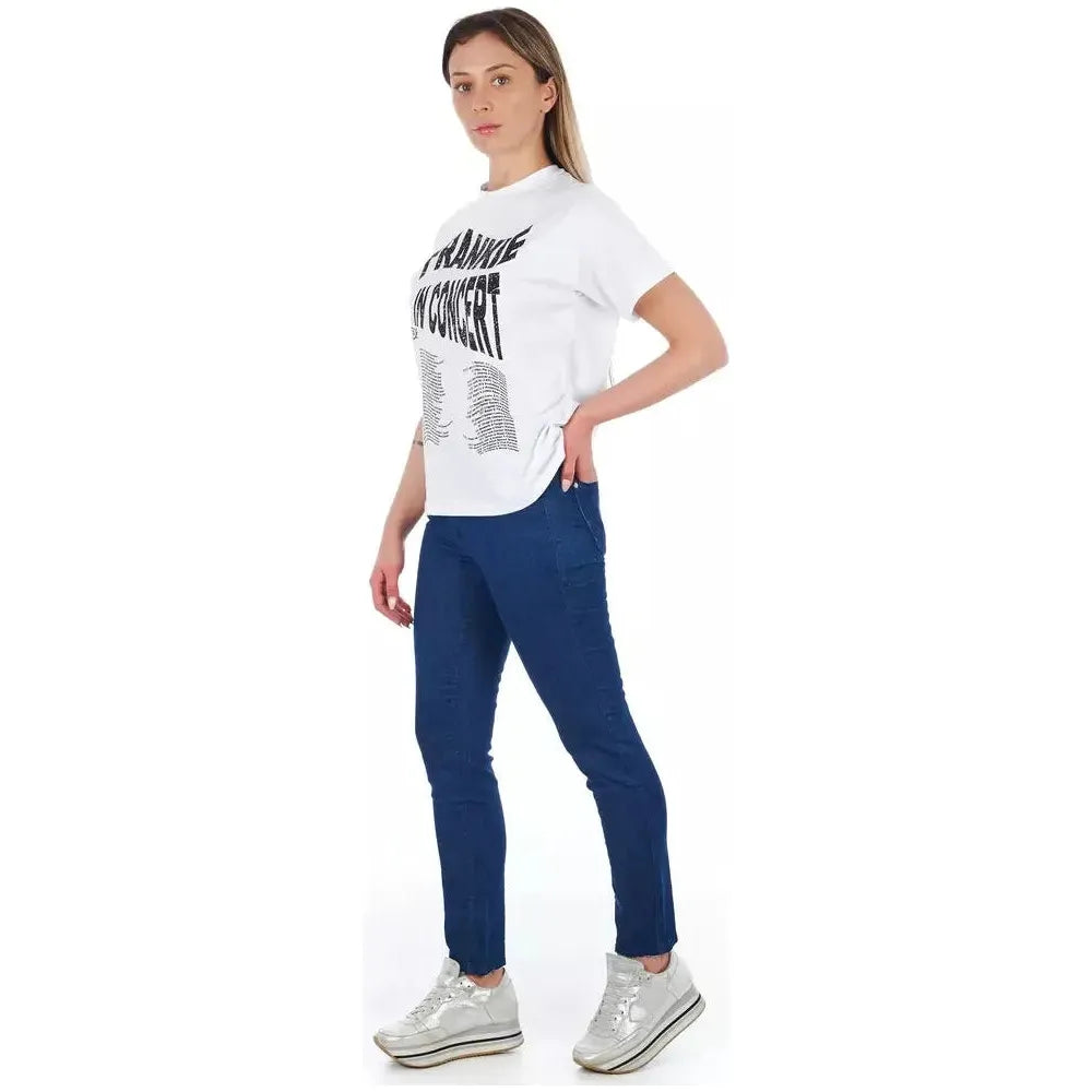 Frankie Morello Blue Cotton Women's Skinny Jean Frankie Morello Light Gray
