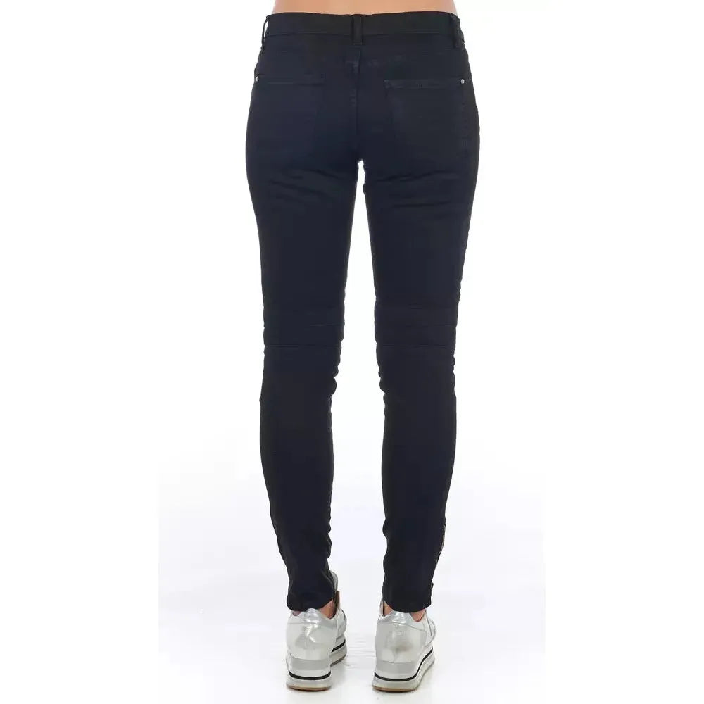Frankie Morello Black Cotton Women Jeans Jeans & Pants Frankie Morello Dark Slate Gray