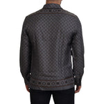 Dolce & Gabbana Gray Baroque Silk Satin Casual Shirt TSH83589- 37