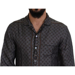 Dolce & Gabbana Gray Baroque Silk Satin Casual Shirt TSH83589- 37