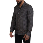 Dolce & Gabbana Gray Baroque Silk Satin Casual Shirt TSH83589- 37
