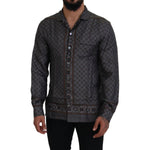 Dolce & Gabbana Gray Baroque Silk Satin Casual Shirt TSH83589- 37