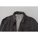 Dolce & Gabbana Gray Baroque Silk Satin Casual Shirt TSH83589- 37