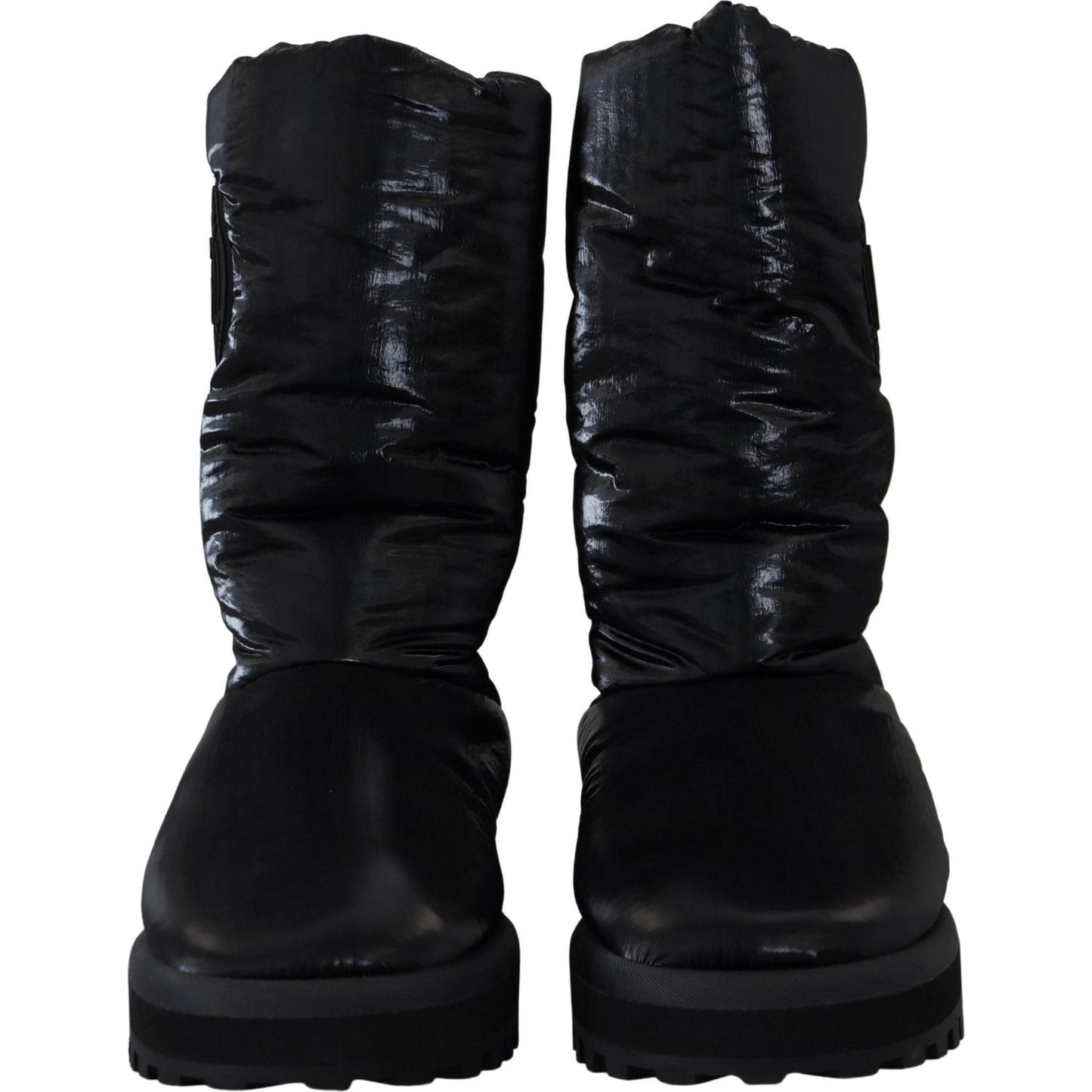 Dolce & Gabbana Elegant Mid-Calf Boots in Black Polyester Dolce & Gabbana Black