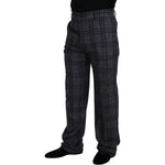 Dolce & Gabbana Gray Checkered Mid Waist Men Pants PAN73268 - 54